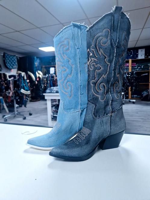 La pintura cowboylaarzen Geneve-jeans, Kleding | Dames, Schoenen, Nieuw, Hoge laarzen, Zwart, Ophalen of Verzenden
