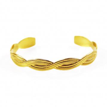 Stijve Gevlochten Armband Verguld Stalen Dames Bangle beschikbaar voor biedingen
