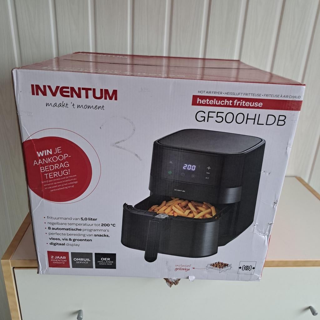 Inventum GF500HLDB Heteluchtfriteuse - Nieuw in doos, 4 liter of meer, Ophalen of Verzenden, Nieuw