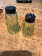 Art Deco Uraniumglas Zout en Peper Strooiers Setje Keuken An, Ophalen of Verzenden