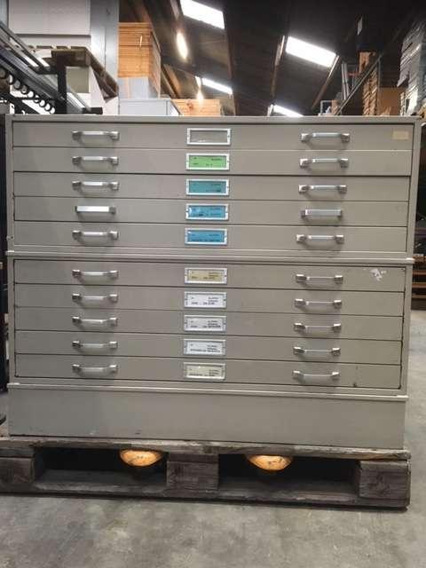 A 0 Tekening ladekasten, Huis en Inrichting, Kasten | Ladekasten, Gebruikt, Metaal, Ophalen