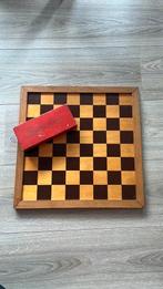 Dambord / schaakbord hout met damschijven, Een of twee spelers, Ophalen of Verzenden, Gebruikt