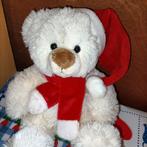Witte kerst beer knuffel met rode muts en sjaal kerstmuts, Kinderen en Baby's, Speelgoed | Knuffels en Pluche, Ophalen of Verzenden