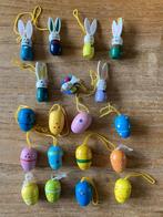 19 Paashangers houten pasen hout hanger paasei paashaas ei, Diversen, Ophalen of Verzenden, Zo goed als nieuw