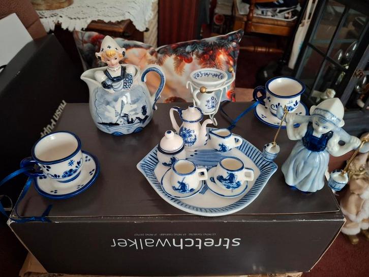 Delftsblauw Miniatuur Servies en Decoratie, Antiek en Kunst, Antiek | Keramiek en Aardewerk, Ophalen of Verzenden
