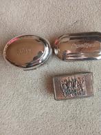 Zilveren thee- en lepeltjesdoos + sigarettendoos, Ophalen of Verzenden