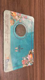 Coincard Wilhelmina 1 cent 1928, bieden vanaf.., Ophalen of Verzenden, Koningin Wilhelmina, 1 cent, Losse munt