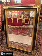 Groot spiegel klassiek / antieke barok goud, zwarte lijst, Ophalen, Rechthoekig, 50 tot 100 cm, 100 tot 150 cm