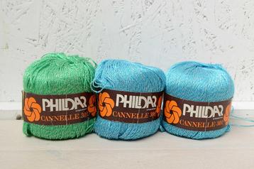 3 bollen Phildar Canelle 302 glanzend viscose garen 