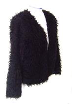 nep bont teddy flokati jas goth punk rock cyber rave winter, Kleding | Dames, Verzenden, Nep bont teddy jas, Zwart, Zo goed als nieuw