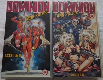 Manga Dominion Tank Police Acts 1,2,3 & 4 Complete Set VHS beschikbaar voor biedingen