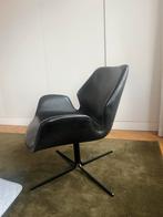 Black leather swivel chair, Huis en Inrichting, Fauteuils, Ophalen, Gebruikt, Kunststof, 75 tot 100 cm