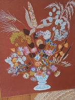 Grote Franse Brocante Gobelin - Bloemen in Vaas borduur, Ophalen of Verzenden