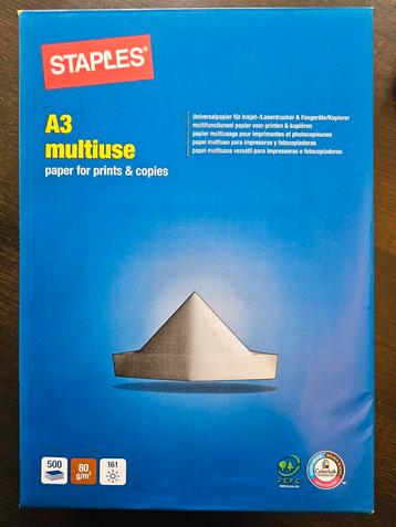 A3 Print Papier - Staples/Clairefontaine/Navigator beschikbaar voor biedingen
