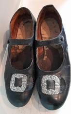 Antieke leren schoenen met zilveren gespjes, Antiek en Kunst, Ophalen of Verzenden