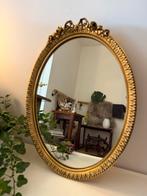 Ovale spiegel met goudkleurige lijst, Ophalen of Verzenden, Ovaal, Minder dan 50 cm