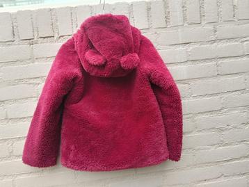Teddy jasje voor meisje donkerrood met oortjes mt.110/116 beschikbaar voor biedingen