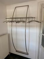 Rvs kapstok met hangers en glazenlegplank, Wandkapstok, 100 tot 150 cm, Ophalen of Verzenden, Zo goed als nieuw