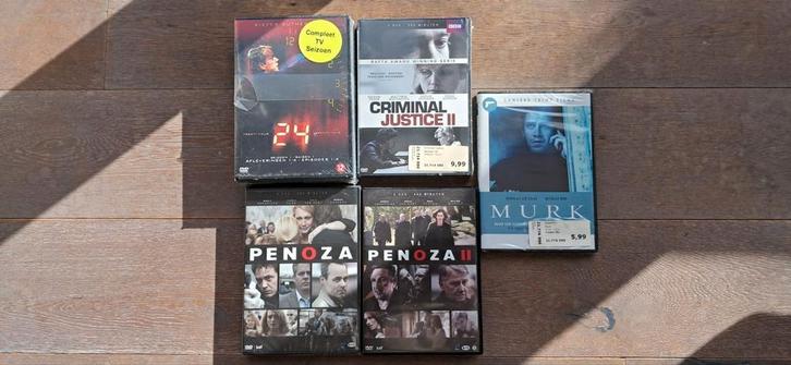 5 thriller dvd set o.a. 24, Penoza , Criminal Justice, Murk, Cd's en Dvd's, Dvd's | Thrillers en Misdaad, Nieuw in verpakking