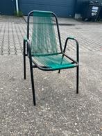 Draadstoel plastic metaal jaren 50-60 terras vintage retro, Ophalen of Verzenden, Gebruikt, Metaal