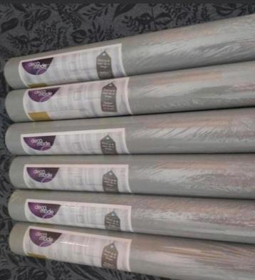 6 rollen grijs met glittertjes behang beschikbaar voor biedingen