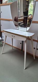 vintage kaptafel drieluik spiegel make-up tafel wit goud, Ophalen, Gebruikt, 100 tot 150 cm, 50 tot 100 cm