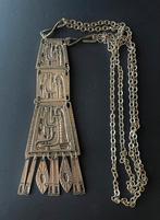 Vintage 70er jaren ketting, Ophalen of Verzenden, Gebruikt, Zilver, Met hanger
