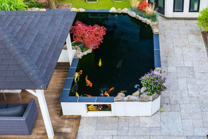 Basalt vijverrand, Tuin en Terras, Vijvers, Gebruikt, Ophalen