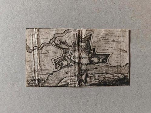 Zeldzame mini gravure Grave - authenthiek 340 jr oud!, Antiek en Kunst, Kunst | Etsen en Gravures, Ophalen of Verzenden