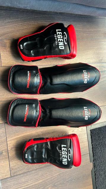 Kickbox handschoenen en scheenbeschermers beschikbaar voor biedingen