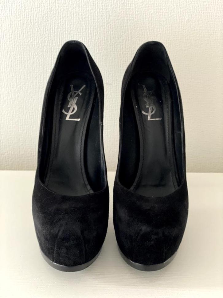 YSL High Heel Shoes - Black Suede, Kleding | Dames, Schoenen, Zo goed als nieuw, Schoenen met hoge hakken, Zwart, Ophalen of Verzenden