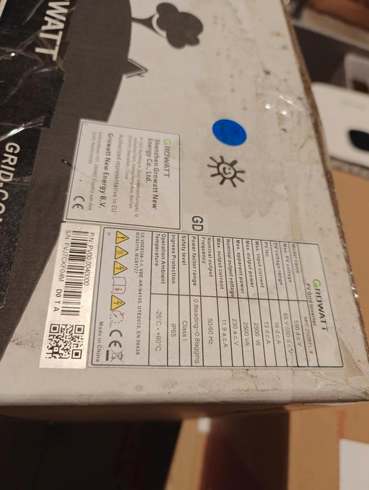 Growatt MIC 2500 TL-X Een Fase Omvormer, Hobby en Vrije tijd, Elektronica-componenten, Ophalen of Verzenden