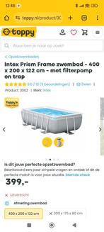 Zgan zwembad 400x200x122, Ophalen, Zo goed als nieuw, Rechthoekig, 200 tot 300 cm