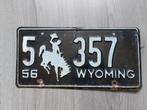Kentekenplaat Wyoming USA 1956 Nummerplaat Nummerbord, Auto's, Gebruikt, Ophalen of Verzenden