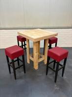 Statafel met krukken, Ophalen, Gebruikt, 60 tot 90 cm, 4 krukken