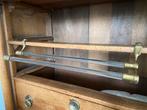 Antiek handdoekenrek art deco messing glas staaf uniek jr 20, Ophalen of Verzenden