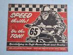 Metaal bord mancave wandbord caferacer kawasaki the Clash, Ophalen of Verzenden, Gebruikt