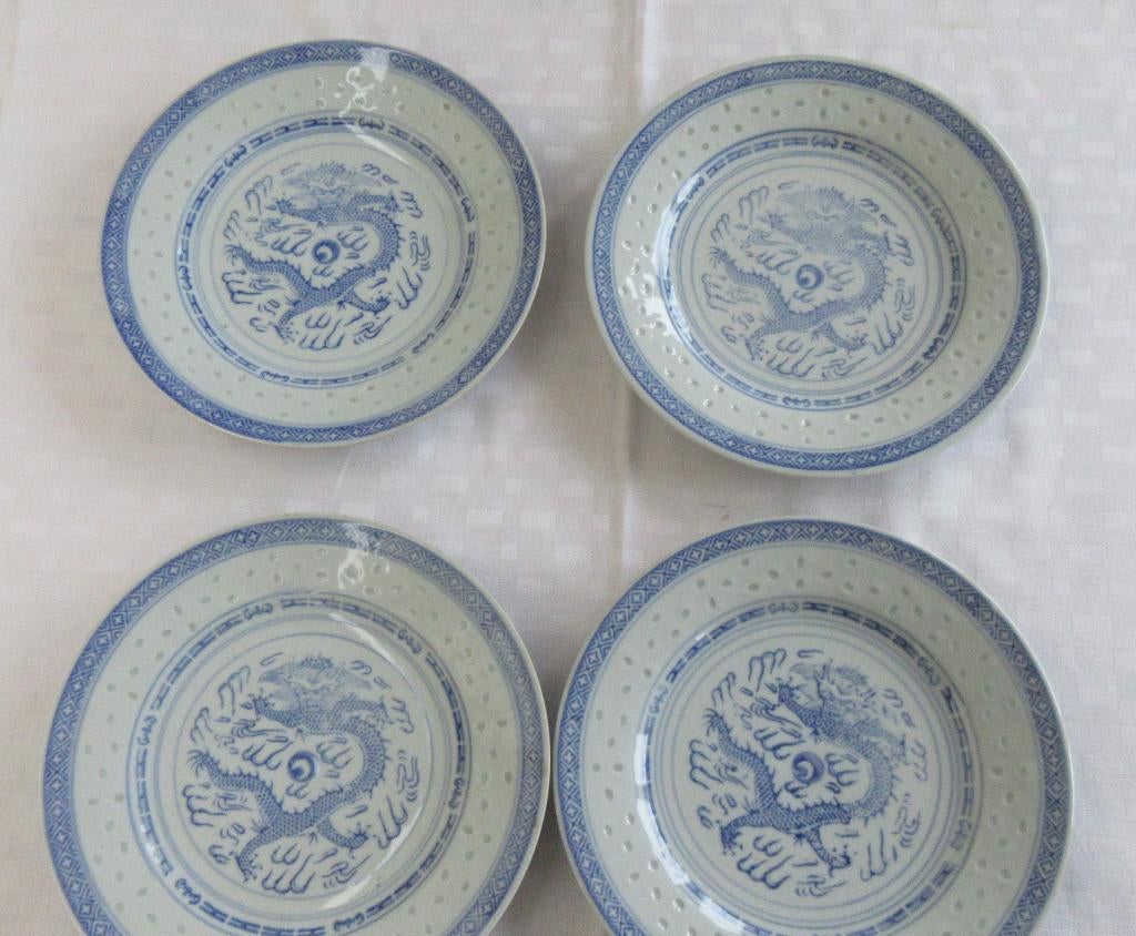 4 Chinese rijstkorrel borden, Ophalen of Verzenden