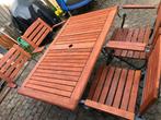 Frans metalen vintage tuinset 1 tafel 4 stoelen, Tuin en Terras, Tuinsets en Loungesets, Ophalen, Gebruikt, Tuinset, Eettafel