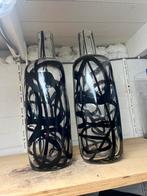 Zwarte Design Vazen - Set van 2, Zwart, Ophalen of Verzenden, Minder dan 50 cm, Glas