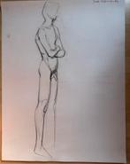 Joseé hofhuizen. Gesigneerde tekening van mannelijk naakt, Ophalen of Verzenden