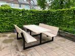 Douglashouten picknicktafel met rugleuningen en kussens, Ophalen of Verzenden, Nieuw, Rechthoekig, Hout