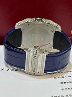 Cartier santos XL ref 2656, Overige merken, Overige materialen, Leer, Polshorloge