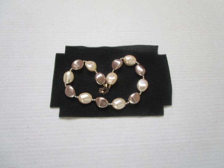 Parelketting brons, Sieraden, Tassen en Uiterlijk, Kettingen, Nieuw, Overige materialen, Beige, Verstelbaar, Ophalen of Verzenden
