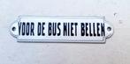 Klein oud emaille bordje " voor de bus niet bellen", Verzenden