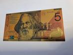 AUSTRALIA 5 DOLLAR - GOUDFOLIE BILJET, Postzegels en Munten, Bankbiljetten | Europa | Eurobiljetten, Los biljet, Duitsland, Verzenden