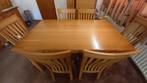 Eiken eettafel met 6 stoelen, Ophalen, Gebruikt, 4 tot 6 stoelen