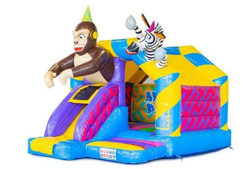 Animal Party Springkussen Te Huur / wij regelen op-en afbouw, Hobby en Vrije tijd, Feestartikelen | Verhuur, Nieuw, Verjaardag
