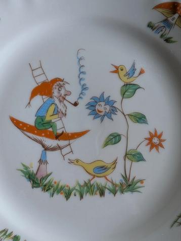 Vintage Kinderbord Kabouter Paddenstoel (17 cm) 9 stuks beschikbaar voor biedingen