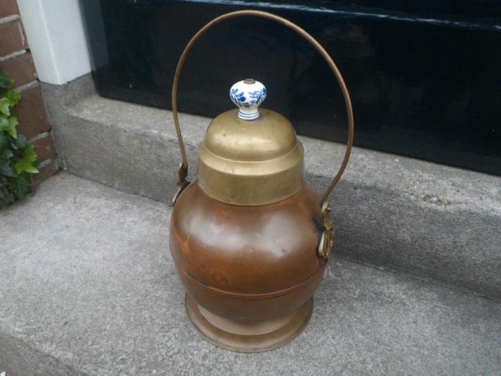 Vintage koperen doofpot 33 hoog koper messing Delfts blauw, Antiek en Kunst, Antiek | Koper en Brons, Koper, Verzenden